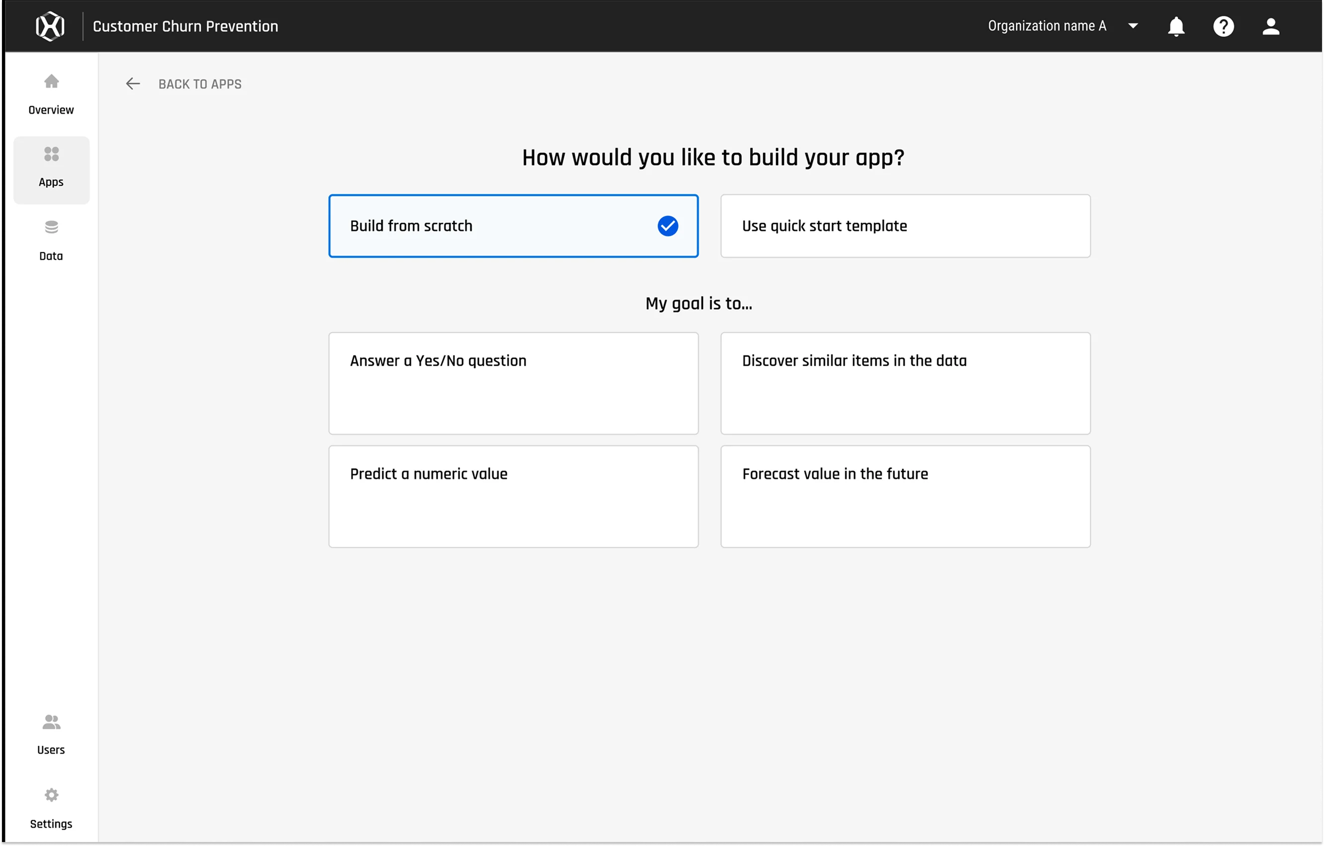 App Builder — Goal Selection
