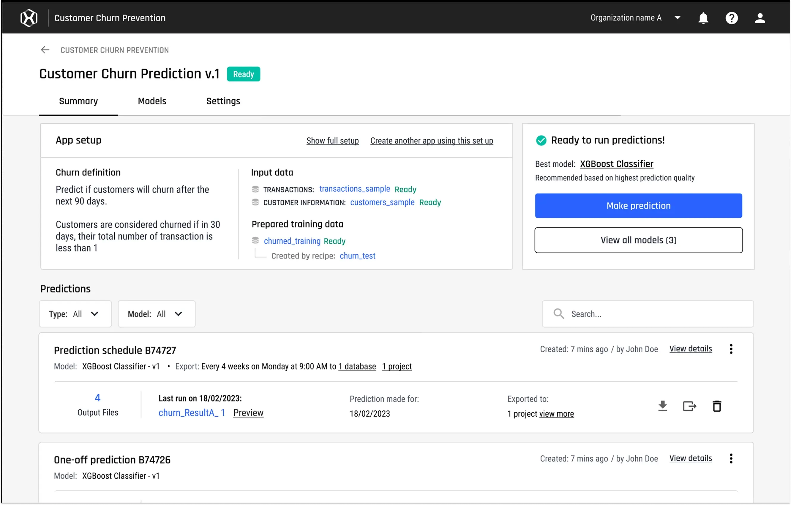 Model Summary — Wireframe